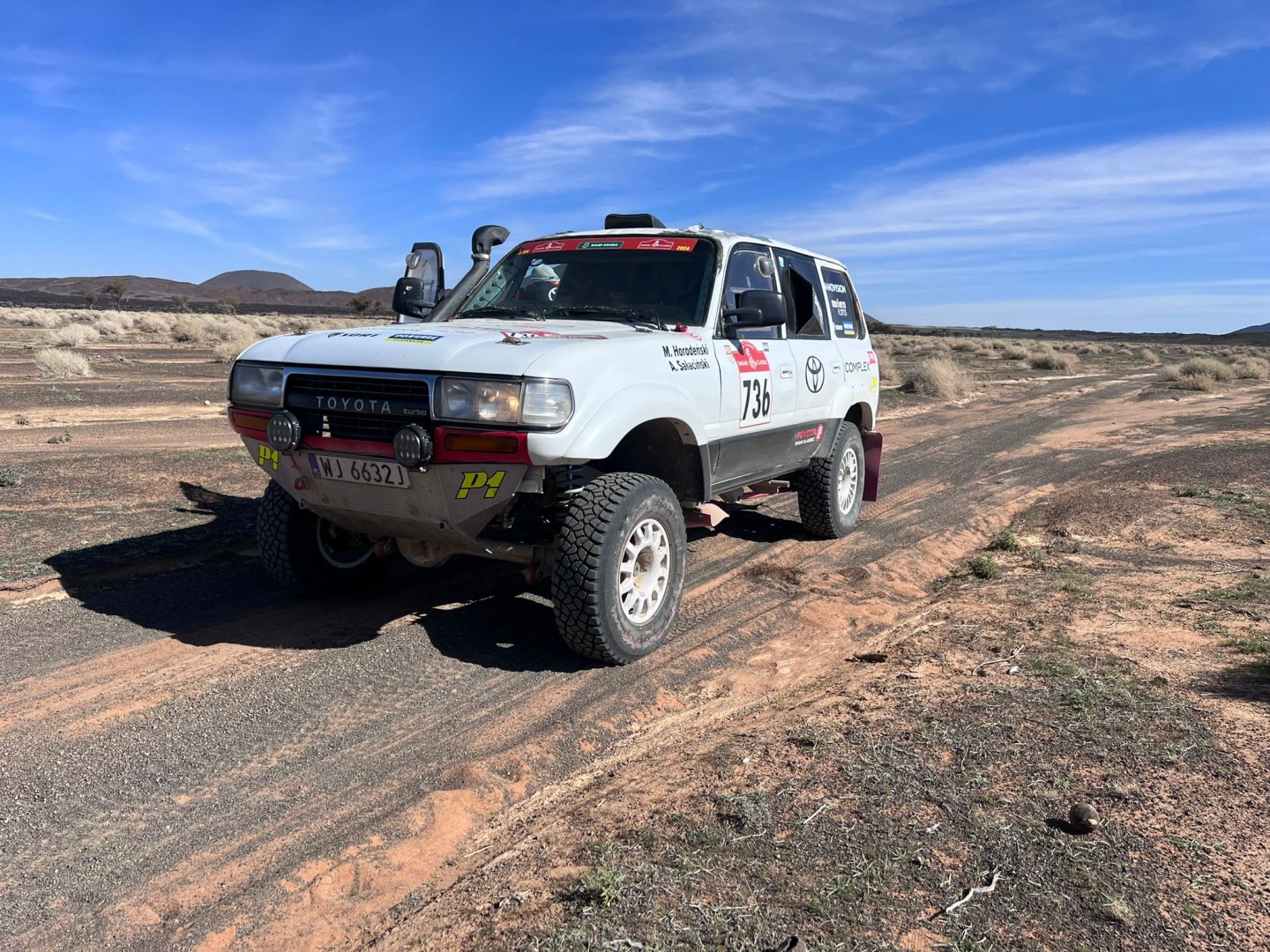 Michał Horodeński na mecie 9. Etapu Dakar Classic 2024