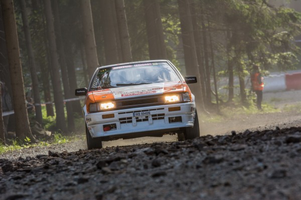 52. Rajd Dolnośląski 2018 - załoga Wysocki / Zalega - Toyota Corolla AE86