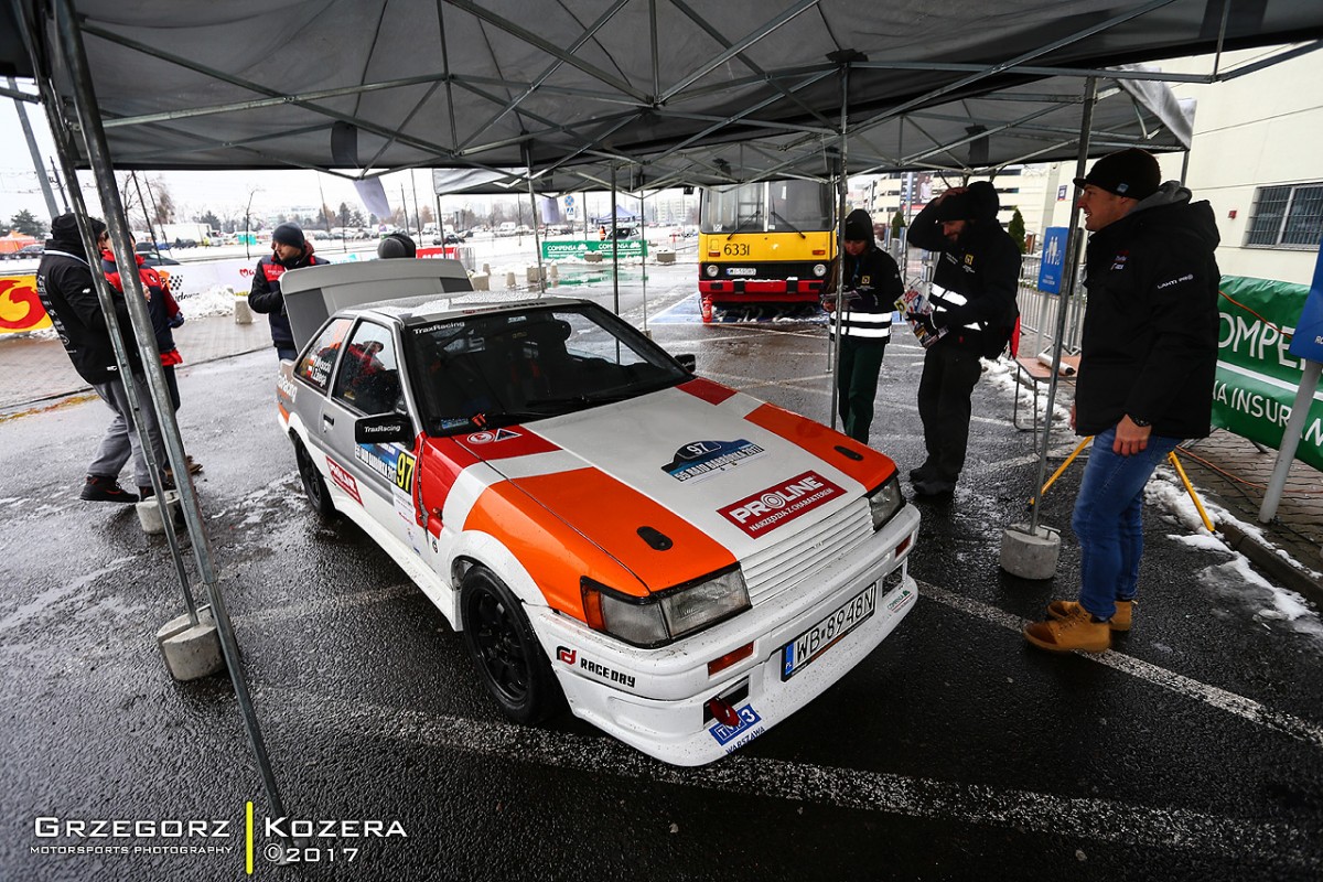 55. Rajd Barbórka 2017 - załoga Wysocki / Zalega - Toyota Corolla AE86